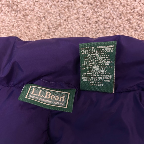 Vintage L.L. Bean Goose Down Puffer Vest Women Siz Small Purple Gorpcore Outdoor - Picture 8 of 8